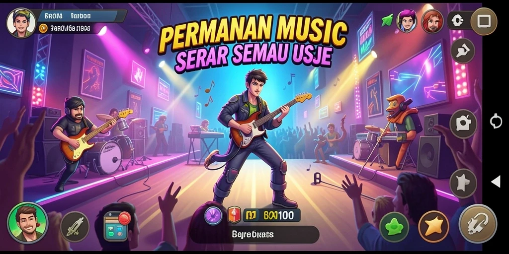 Tampilan gameplay BARU01 yang menarik saat memainkan lagu favorit.