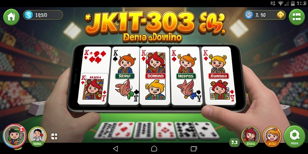 Tampilan gameplay seru dalam permainan Domino JKT303.