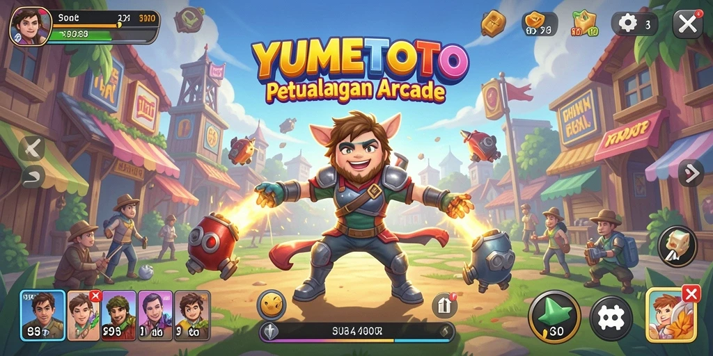 Tangkapan layar gameplay YUMETOTO yang penuh aksi dan tantangan.